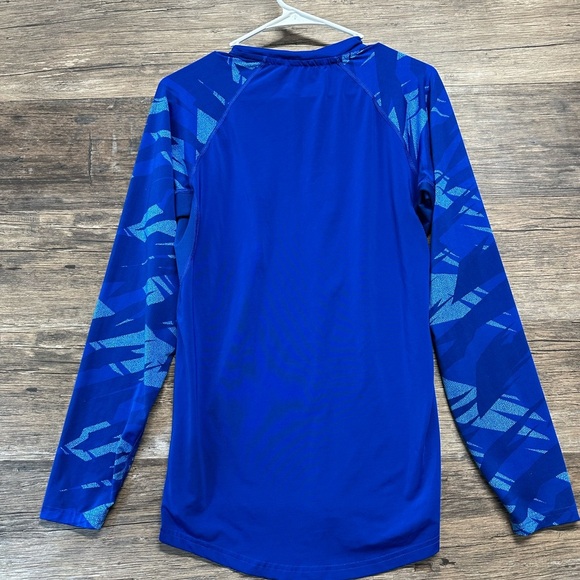 Adidas Blue Long Sleeve Boys Soccer Tee - Picture 2 of 3